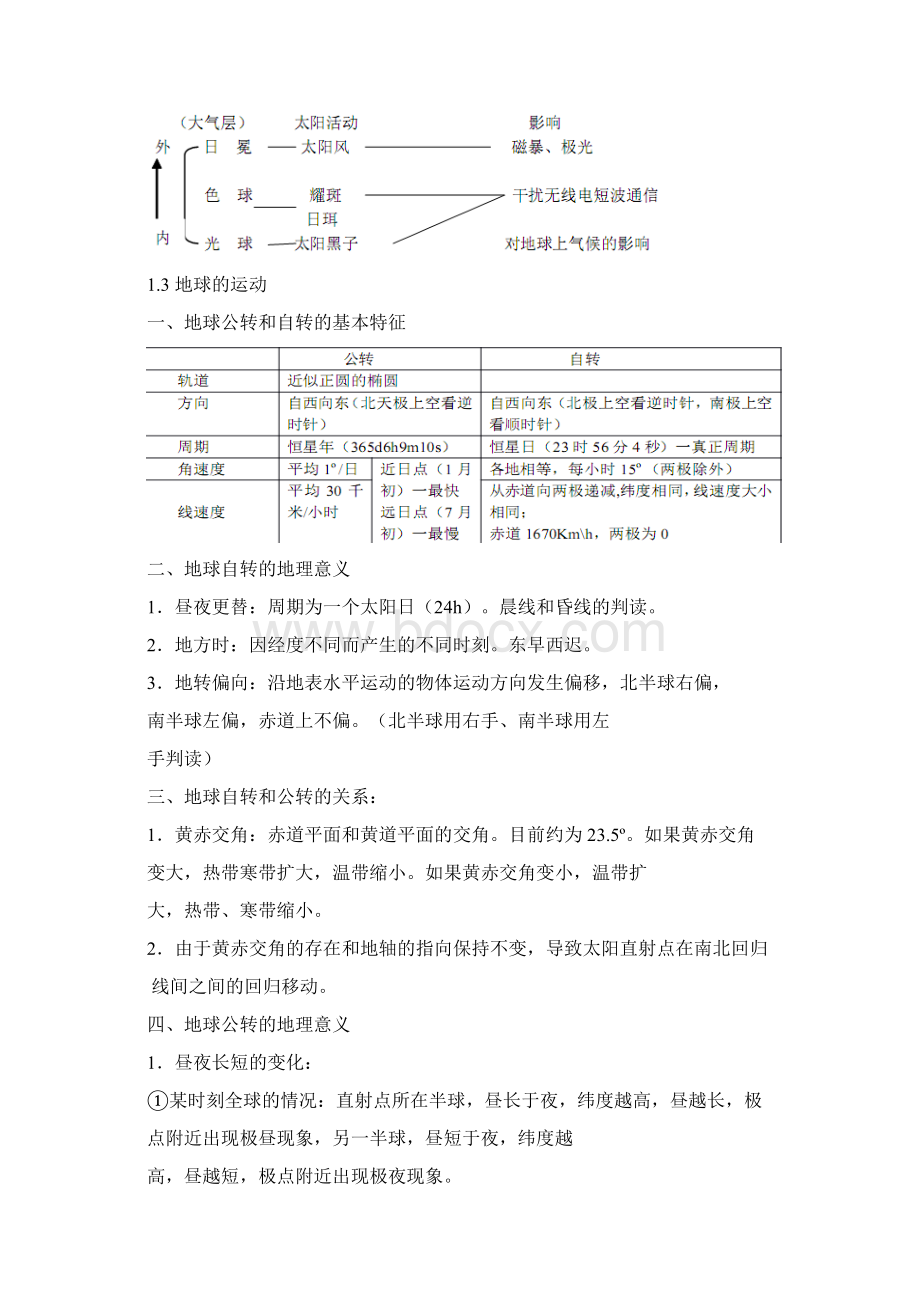 湘教版高中地理必修一知识点Word文档下载推荐.docx_第2页