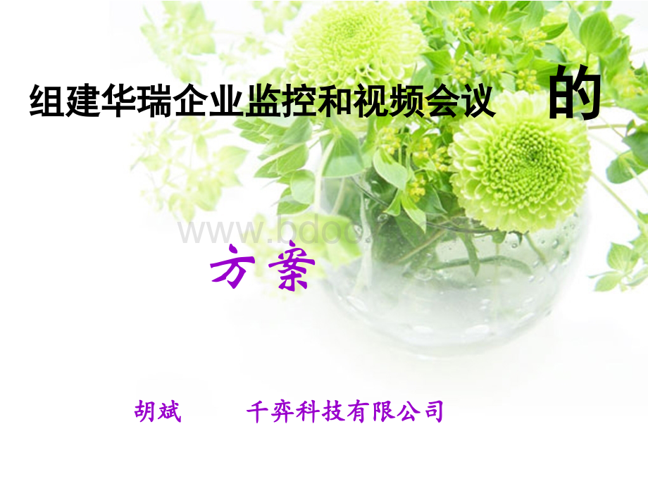 组建华瑞企业监控和视频会议的方案.pptx_第1页