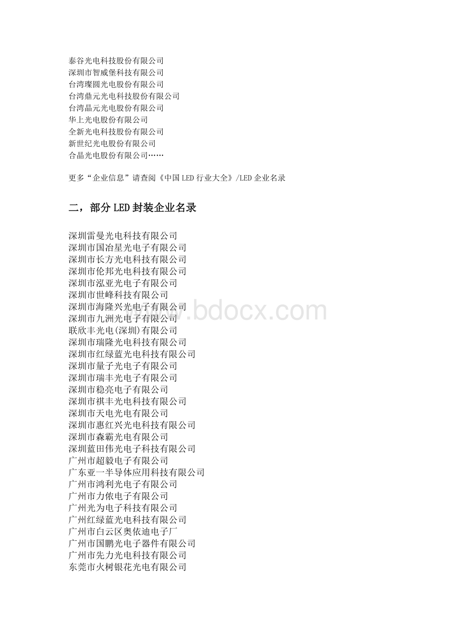 全国最齐全的LED企业名录Word下载.doc_第2页