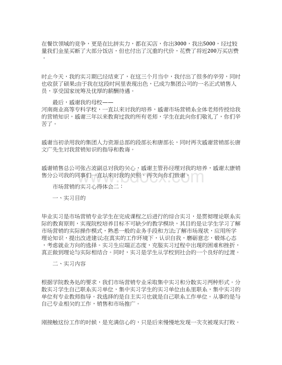 市场营销的实习心得体会Word格式文档下载.docx_第2页