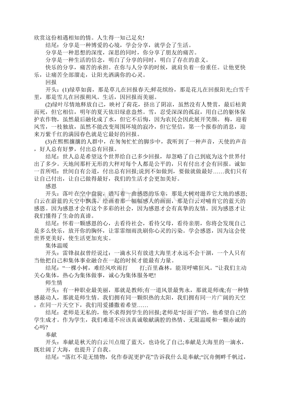 中考作文开头结尾万能句Word文档格式.docx_第2页