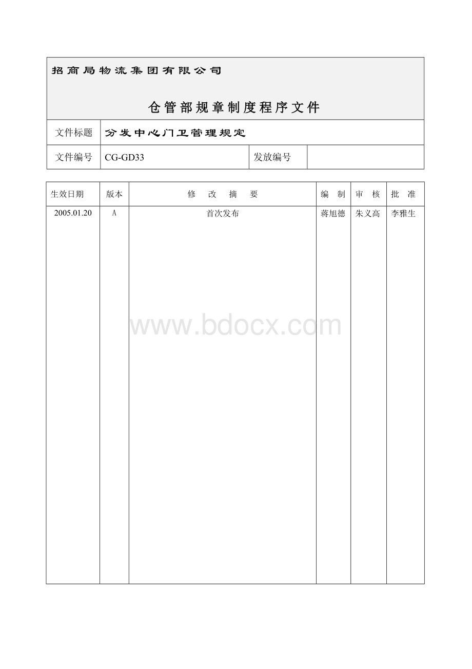 CG-GD33分发中心门卫管理规定.doc