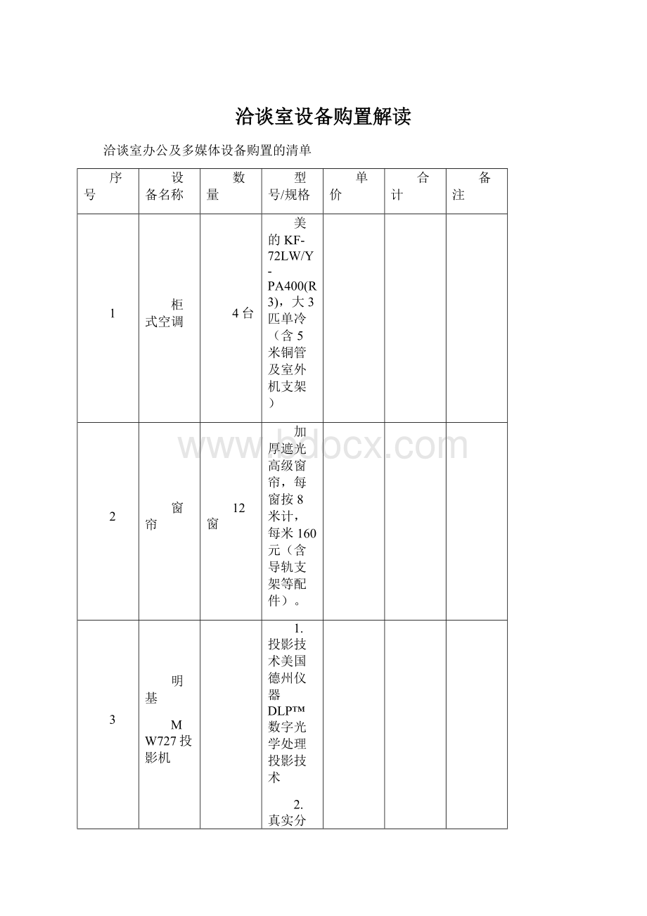 洽谈室设备购置解读.docx