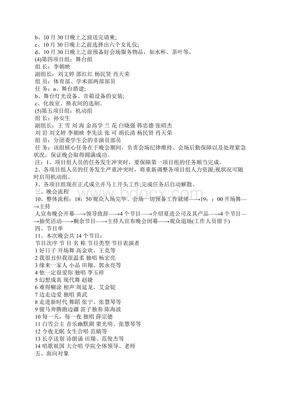 迎新晚会策划书附录迎新晚会策划书Word文档下载推荐.docx_第2页