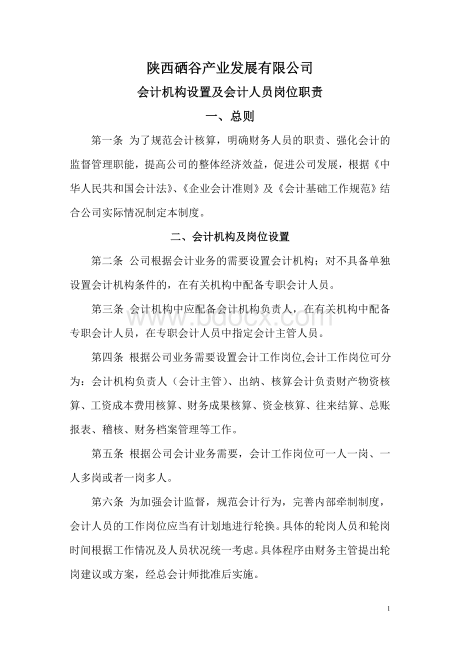 会计机构及会计人员岗位职责文档格式.doc