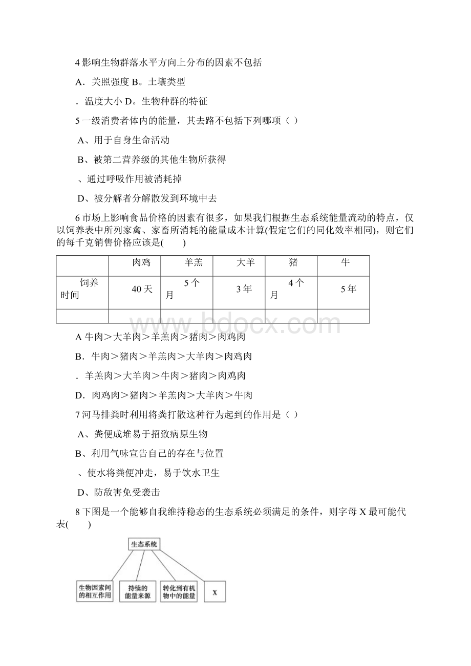 精品新高三生物二轮复习专题训练6生态系统和生物圈及答案Word文档格式.docx_第2页