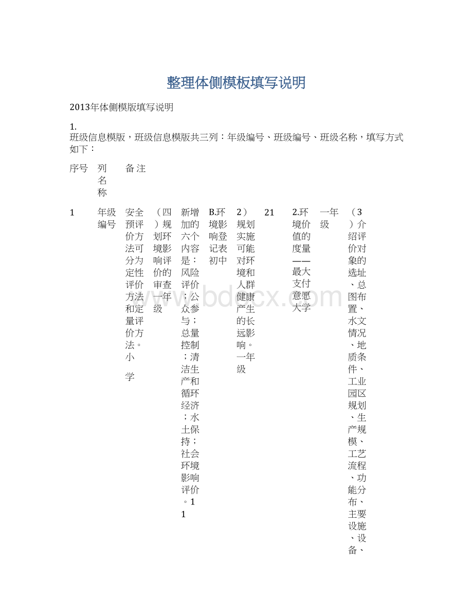 整理体侧模板填写说明文档格式.docx_第1页