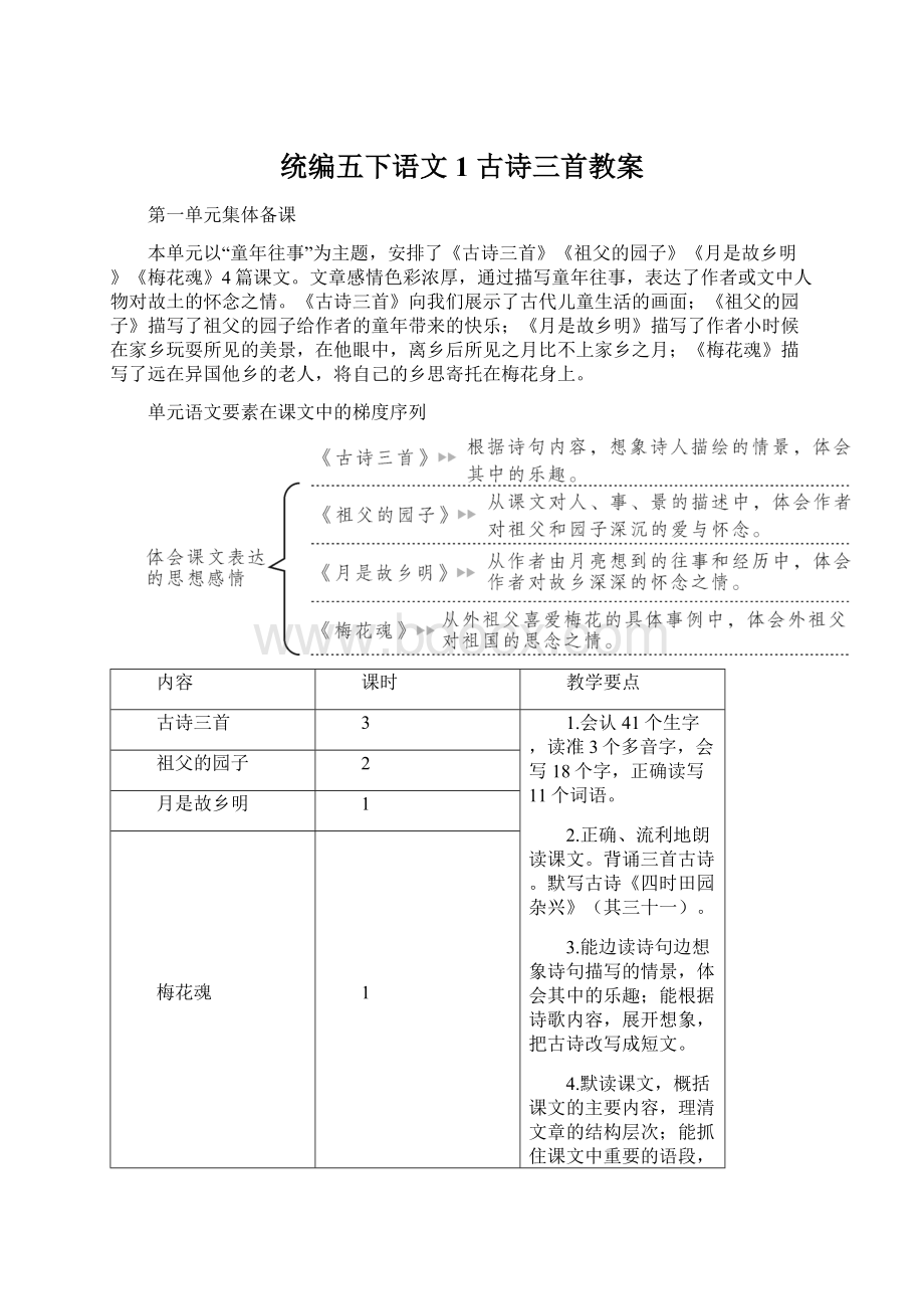 统编五下语文1 古诗三首教案.docx_第1页