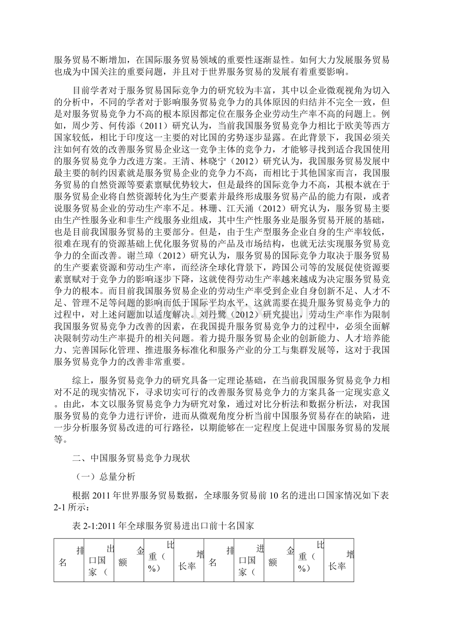 我国服务贸易竞争力的影响因素基于企业微观视角的考察毕业论文Word下载.docx_第3页