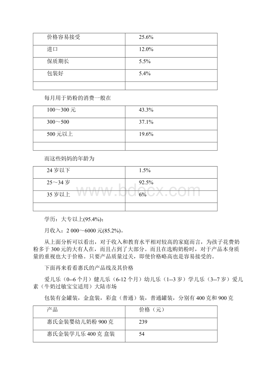 惠氏奶粉营销战略研究分析报告Word格式.docx_第2页