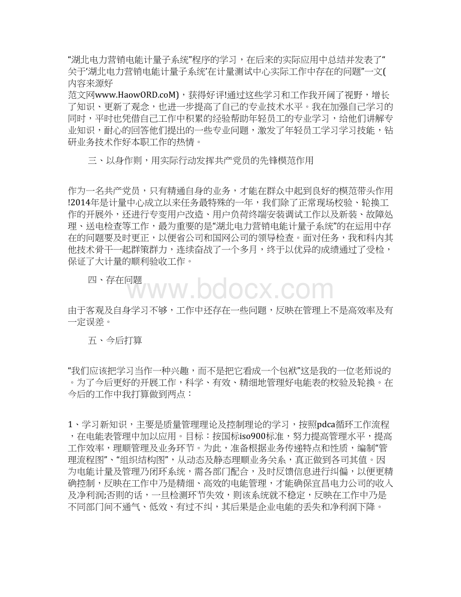 电能计量个人工作总结精选多篇.docx_第2页