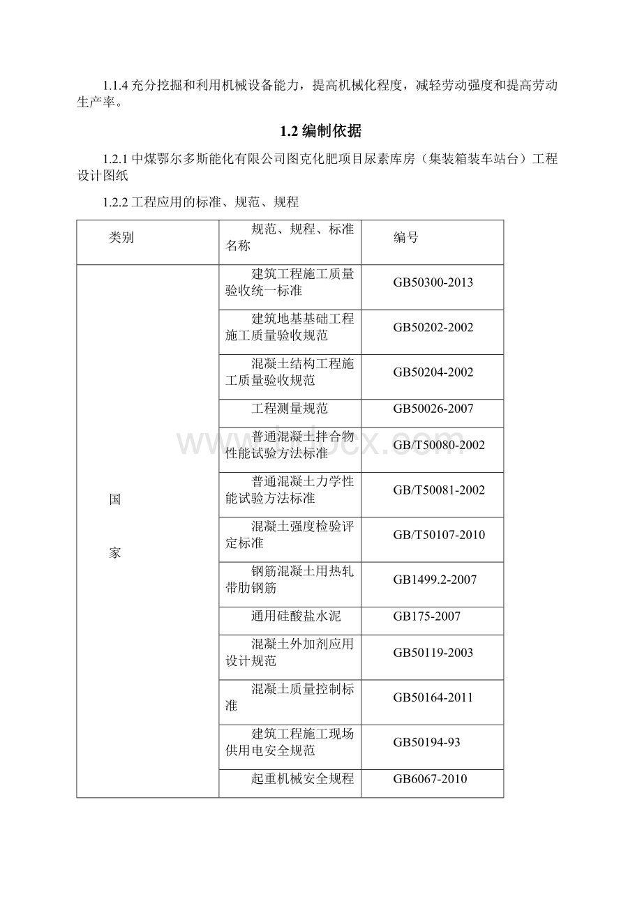 图克化肥项目尿素库房集装箱装车站台工程施工组织设计.docx_第2页