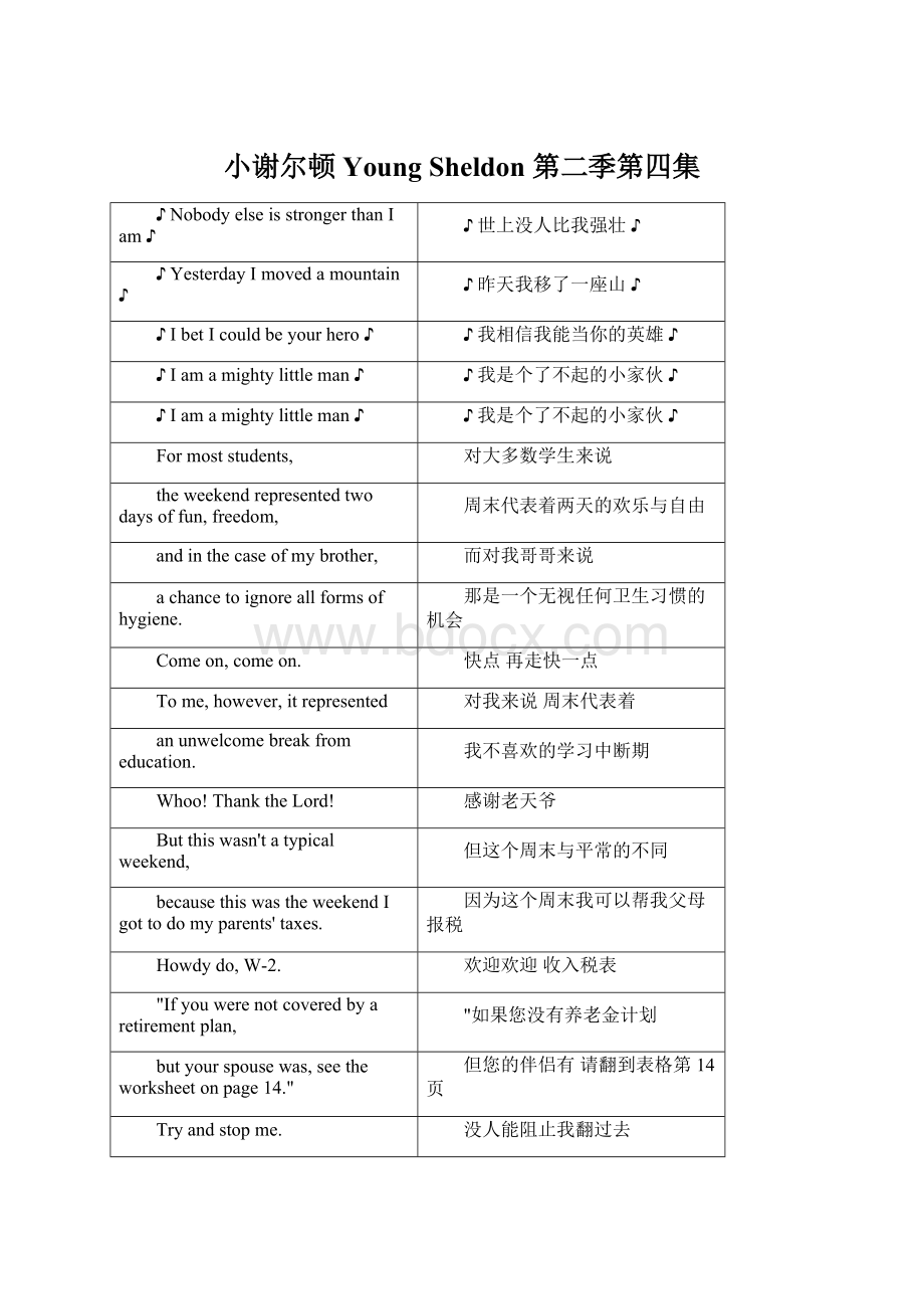 小谢尔顿Young Sheldon 第二季第四集文档格式.docx_第1页