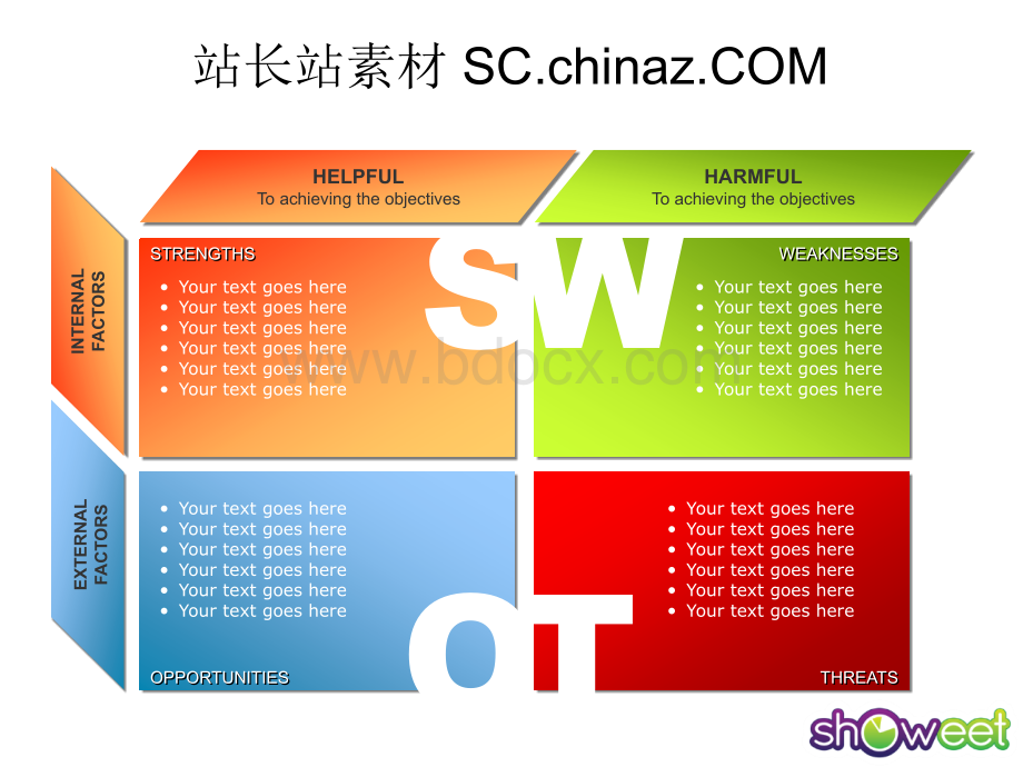 PPT模板-锐普彩色swot分析PPT图表showeet.pptx