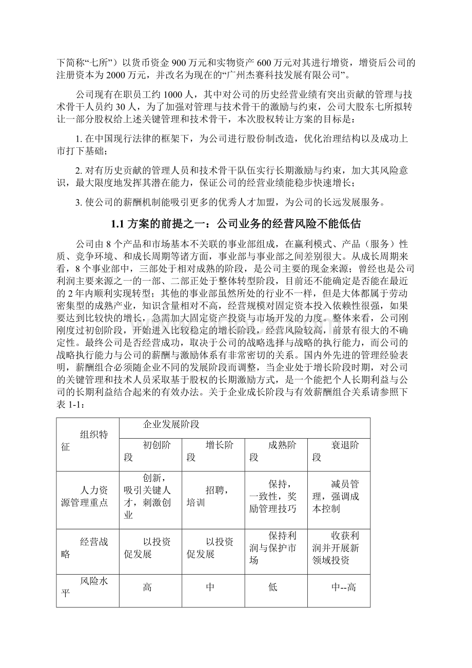 最新杰赛科技股权转让方案板有图表精品Word文档格式.docx_第3页