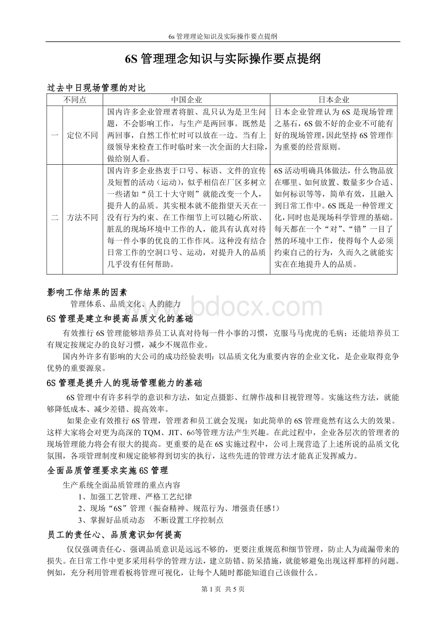 6s管理理念知识与实际操作要点提纲.doc_第1页