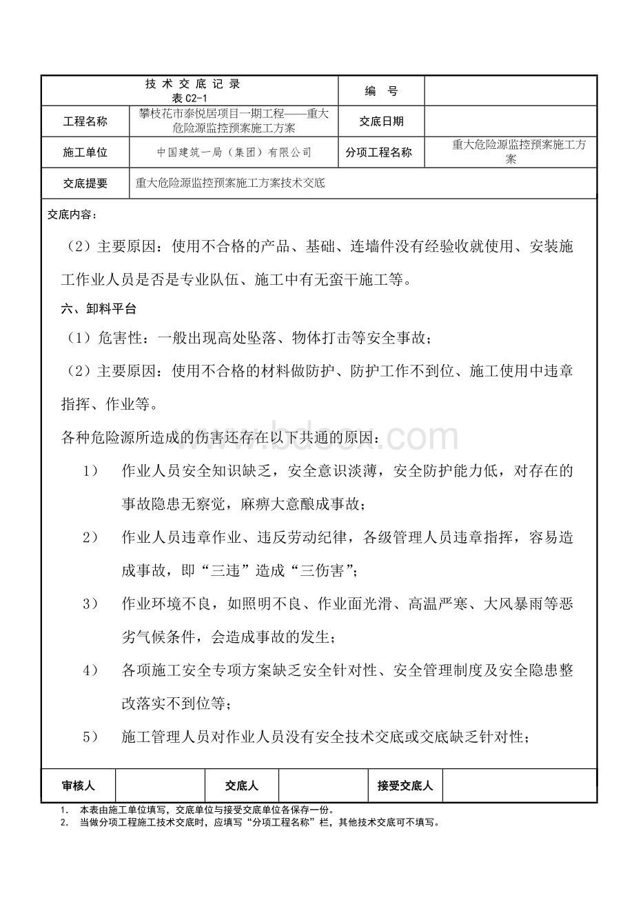 重大危险源监控预案施工方案技术交底.doc_第3页