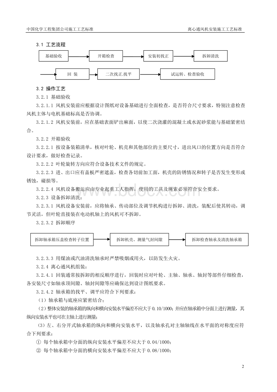 离心通风机安装施工工艺标准(完).doc_第2页