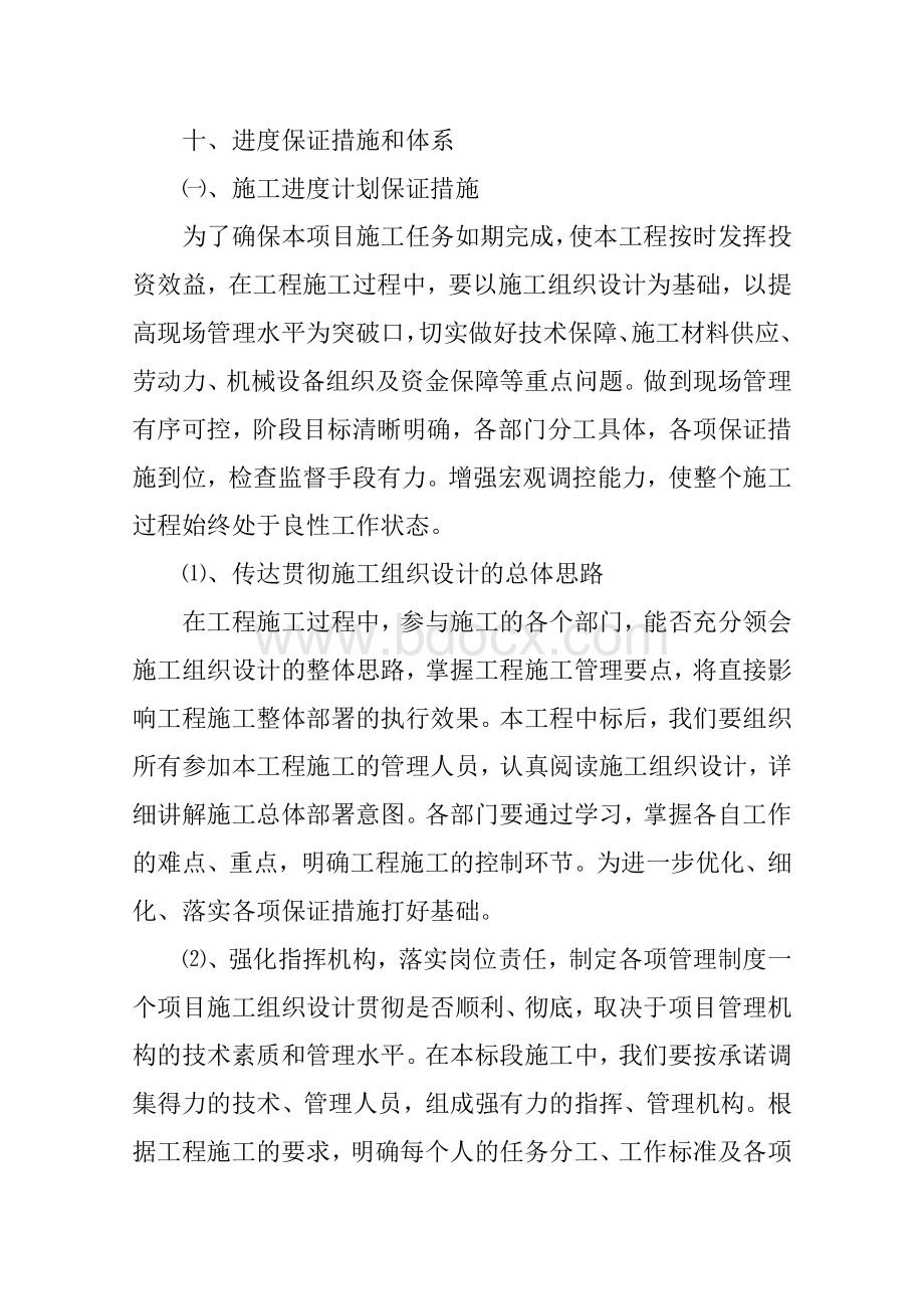 进度保证技术组织措施和保证体系文档格式.doc_第1页