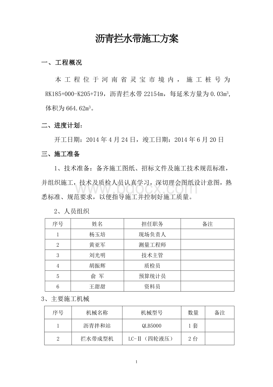 沥青拦水带施工方案.doc