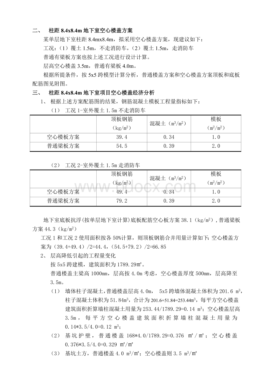 柱距8.4x8.4地下室空心楼盖建议书Word文件下载.doc_第3页