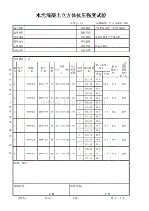 水泥混凝土立方体抗压强度试验自动生成表格(1).xls