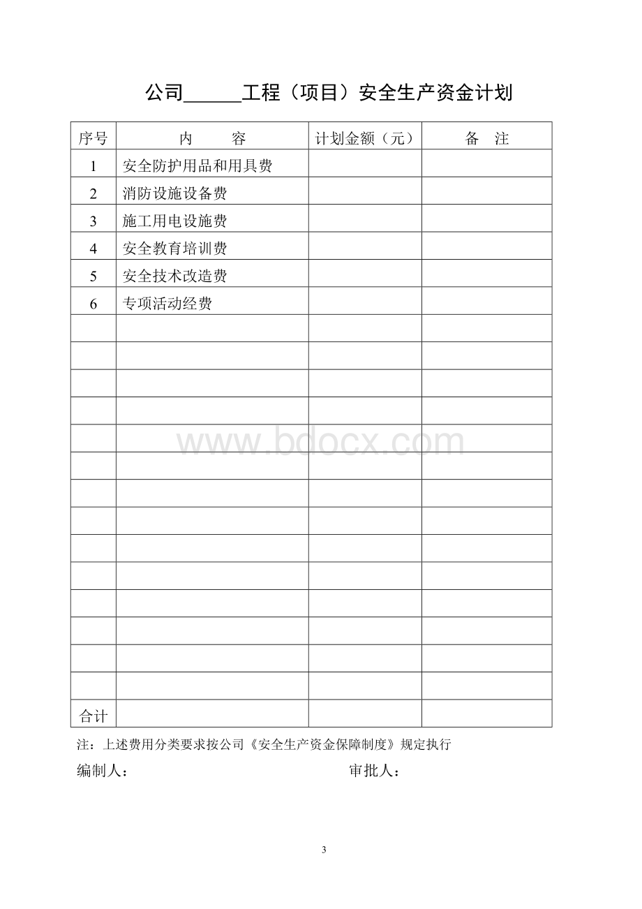 生产许可证延期第三方评价资料-安全生产资金计划及使用记录.doc_第3页