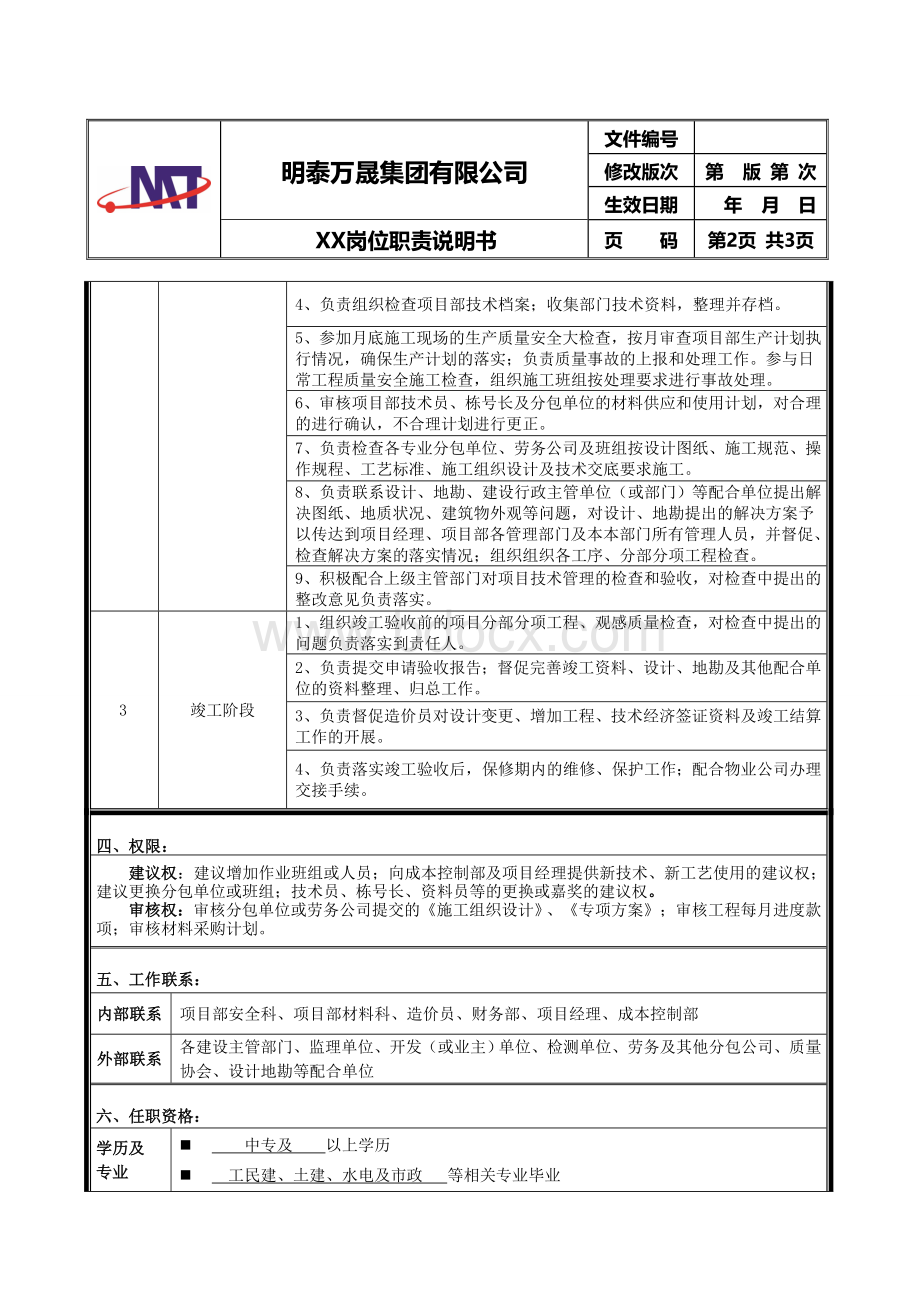 肖臣提交(技术负责人)岗位职责说明书Word格式文档下载.doc_第2页