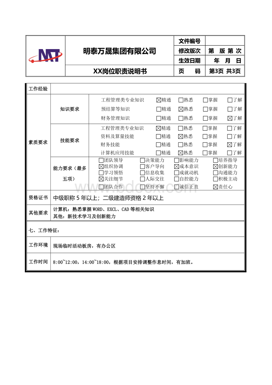 肖臣提交(技术负责人)岗位职责说明书Word格式文档下载.doc_第3页