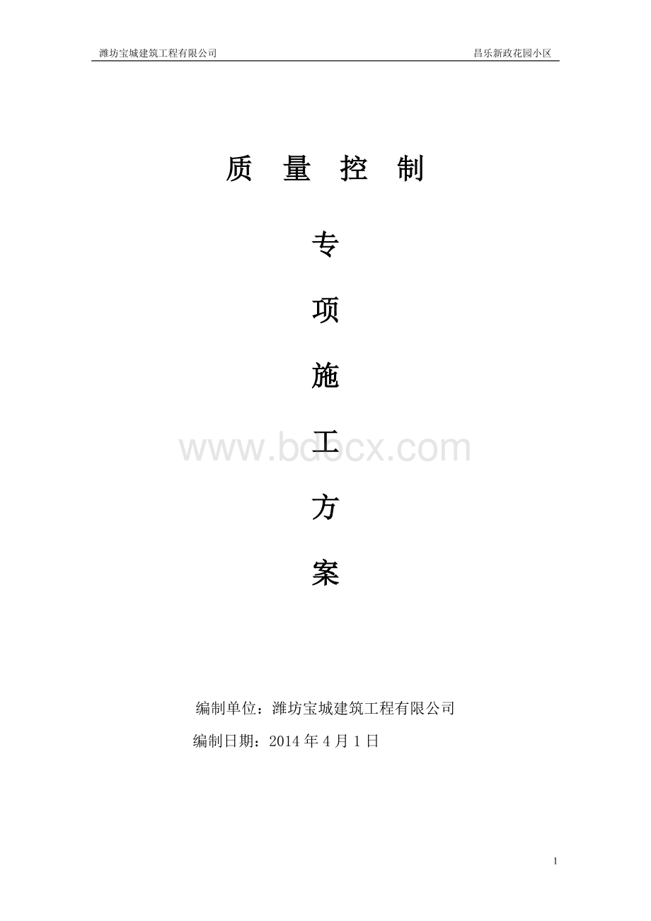 质量专项施工方案Word文档格式.doc