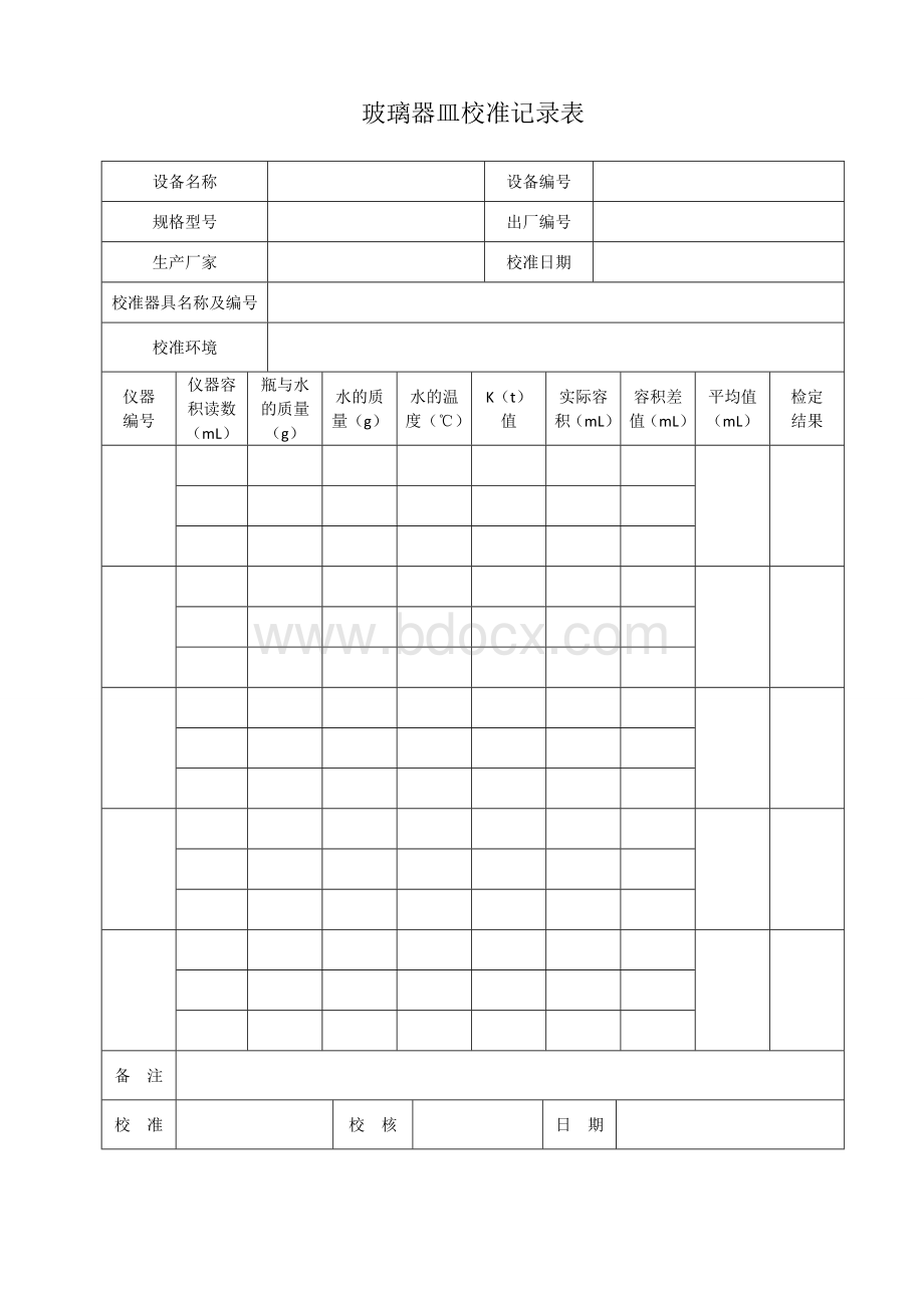 玻璃器皿校准记录表Word文档格式.doc_第1页