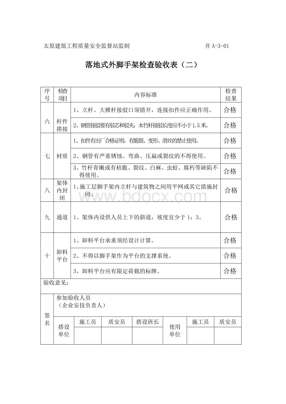 脚手架检查验收表文档格式.doc_第2页