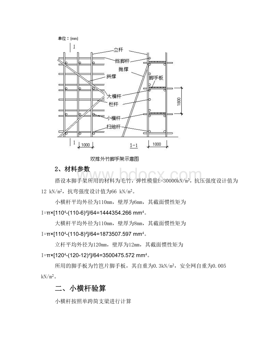 科技大楼双排外竹脚手架施工方案计算Word文件下载.doc_第2页