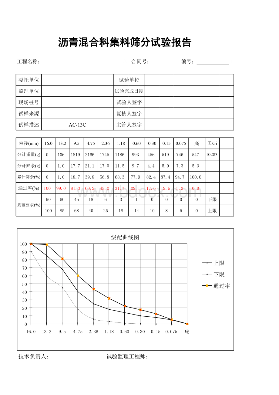 沥青混合料筛分试验表(自动计算).xls_第1页