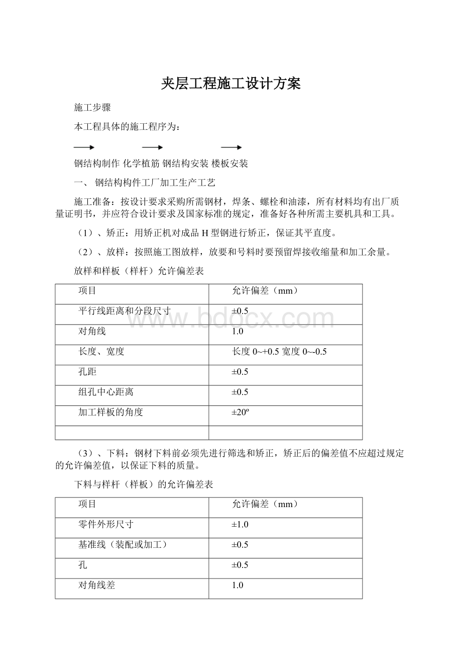 夹层工程施工设计方案Word格式.docx