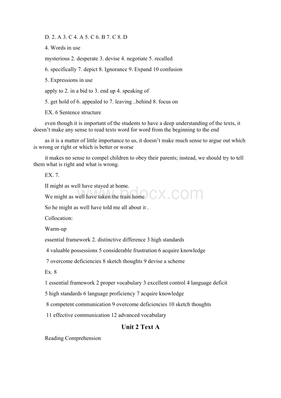 新视野大学英语2读写教程第三版课文练习参考答案Word格式文档下载.docx_第3页