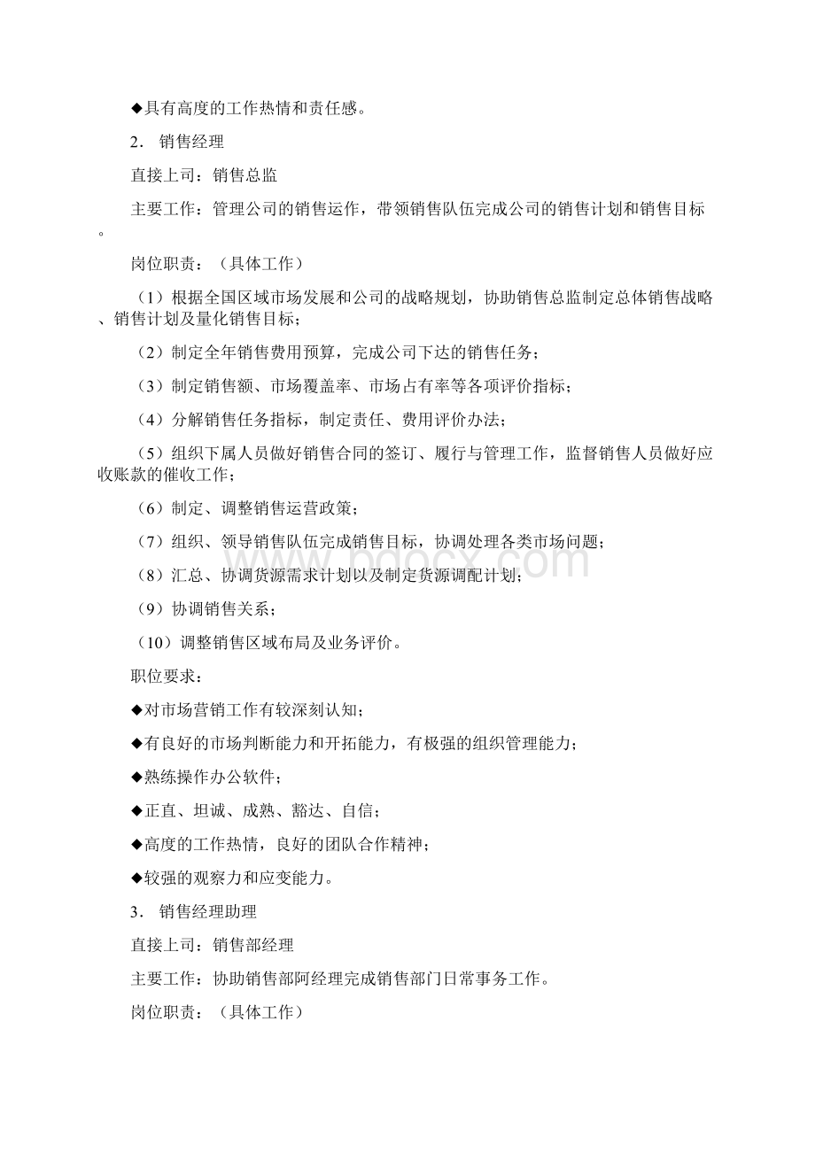 销售部各职务详细岗位说明书详细版.docx_第2页