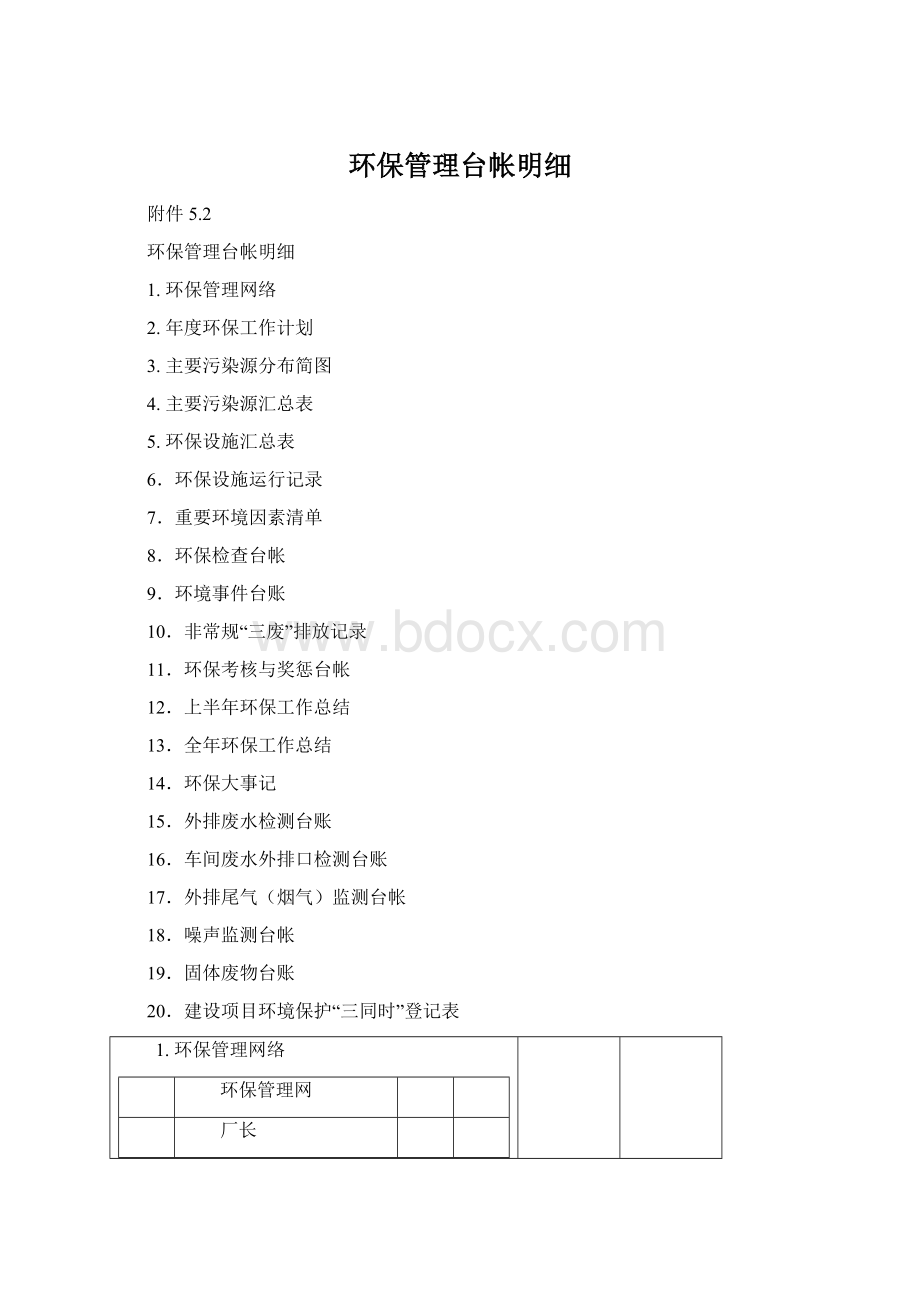 环保管理台帐明细.docx