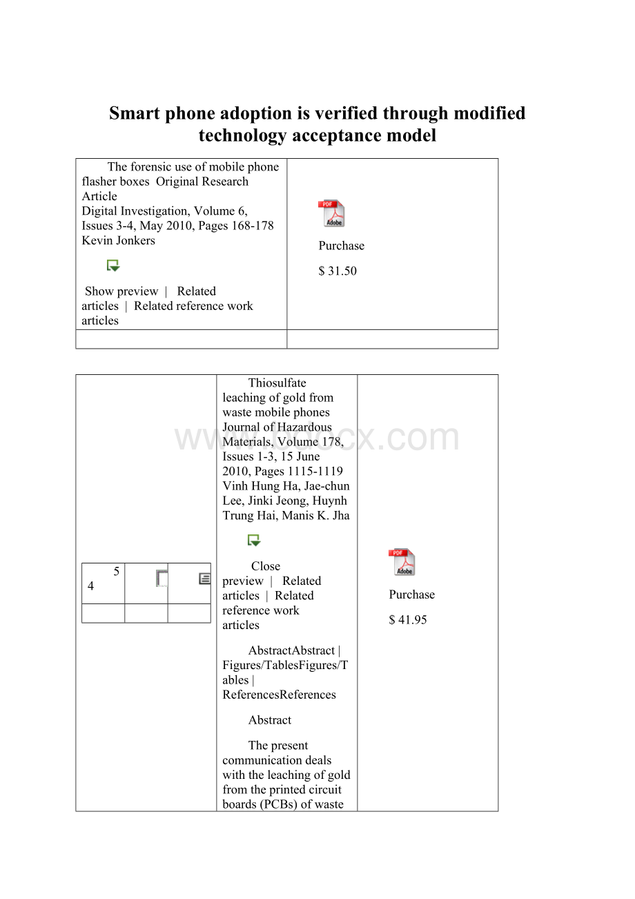 Smart phone adoption is verified through modified technology acceptance modelWord格式文档下载.docx_第1页