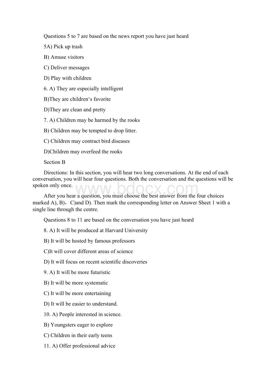 大学英语四级考试试题库第一套最新整理.docx_第3页