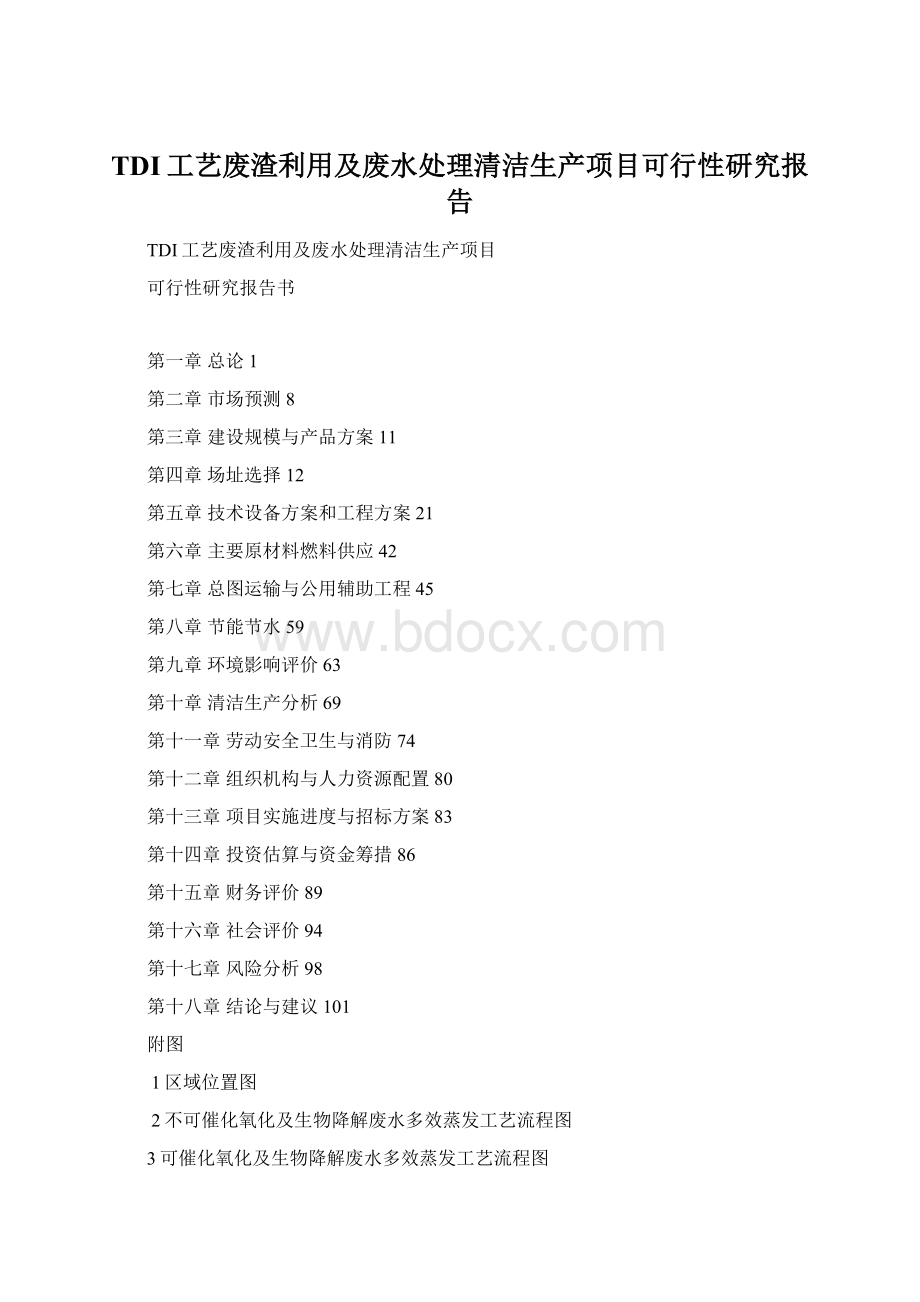 TDI工艺废渣利用及废水处理清洁生产项目可行性研究报告.docx