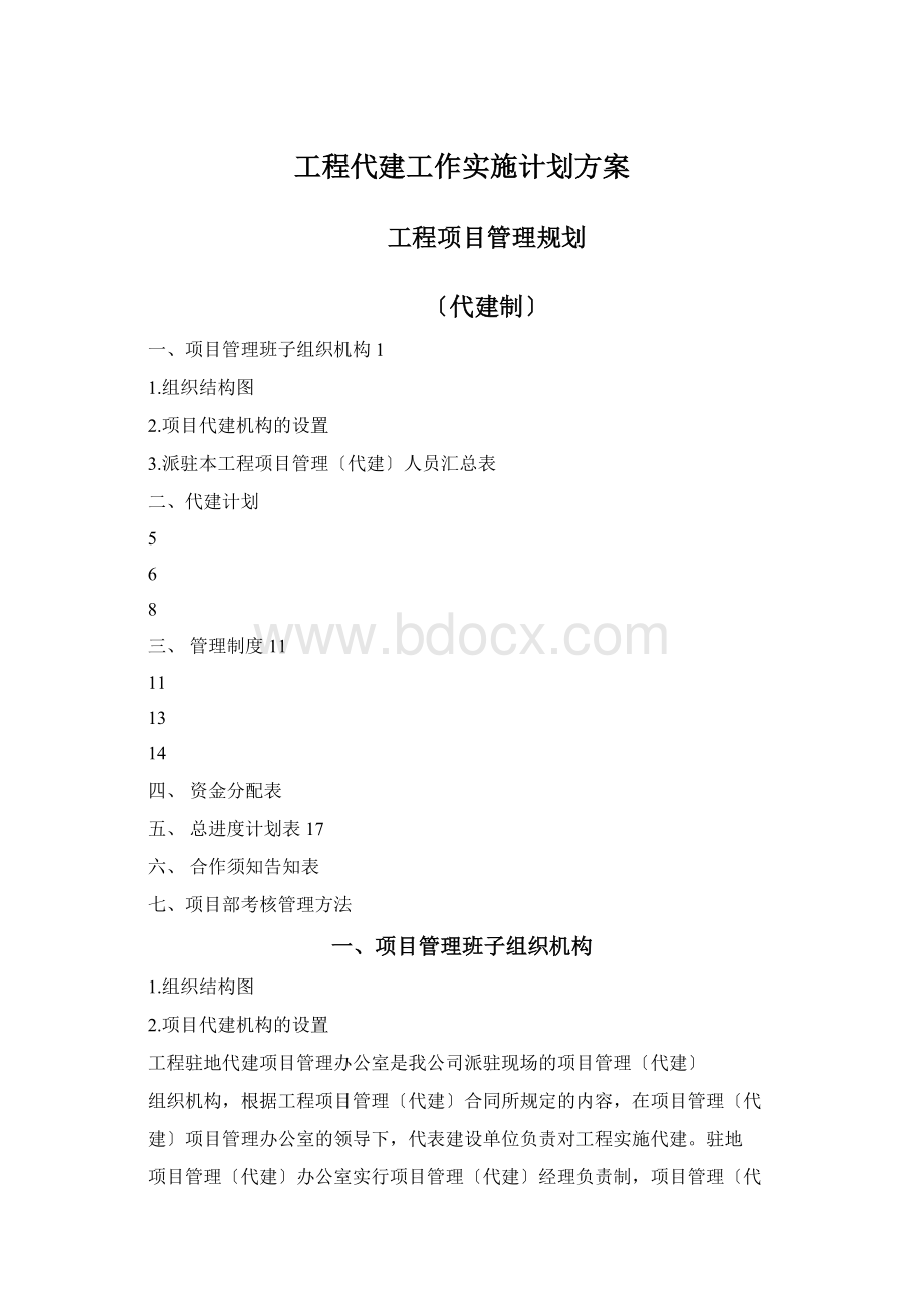 工程代建工作实施计划方案Word下载.docx