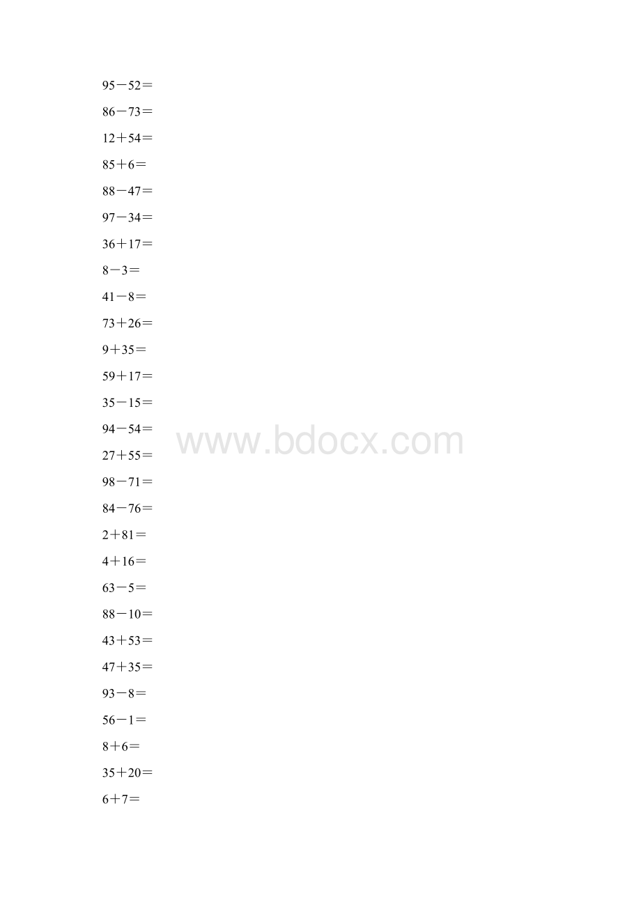 完整版小学生100以内口算题卡A4打印版3000道Word格式文档下载.docx_第3页