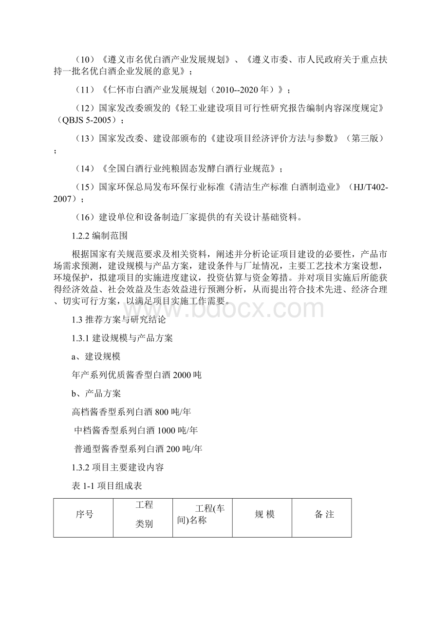 年产吨酱香型白酒技改项目可行性研究报告Word文件下载.docx_第2页