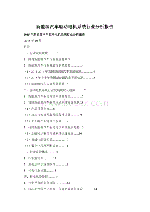 新能源汽车驱动电机系统行业分析报告文档格式.docx