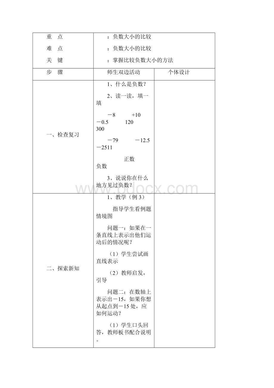 人教版六年级数学教案下册全册表格式.docx_第3页