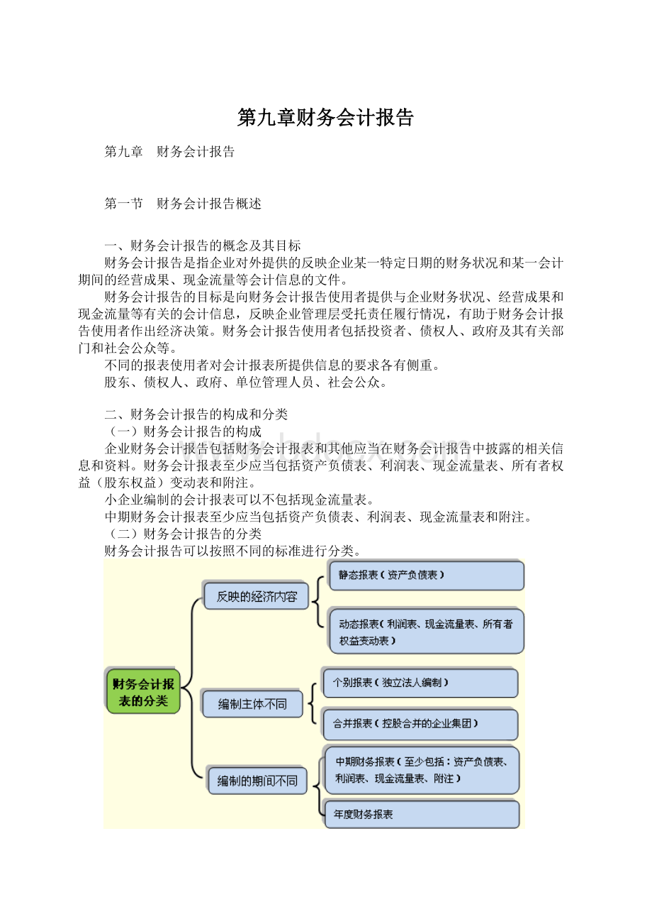 第九章财务会计报告Word格式文档下载.docx