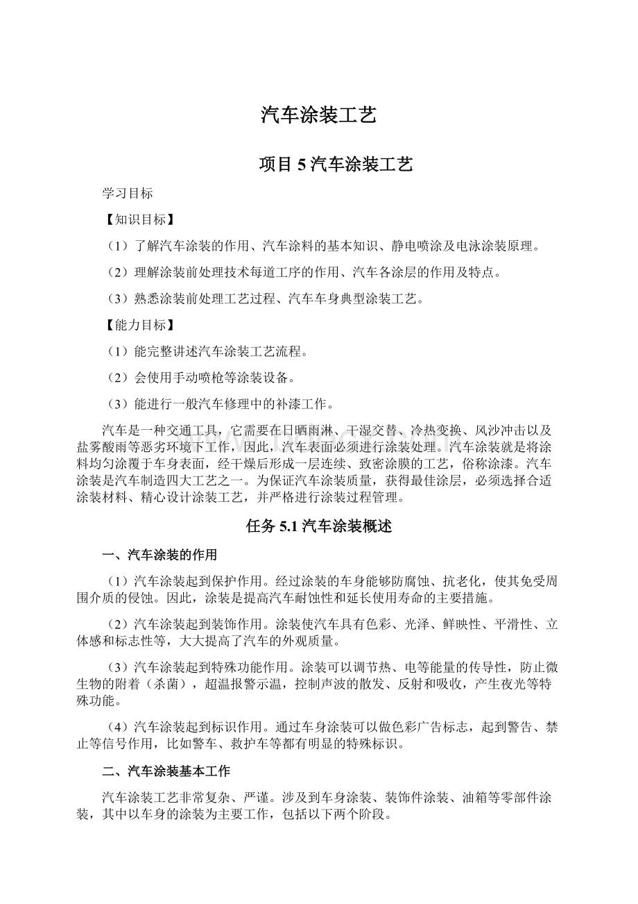 汽车涂装工艺Word文档下载推荐.docx_第1页