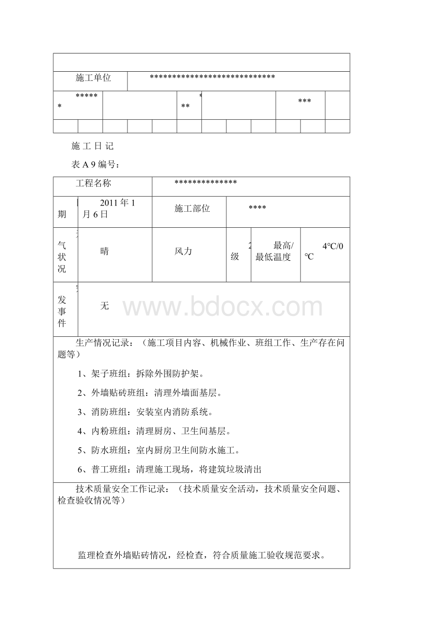 工地施工日志Word文档下载推荐.docx_第2页