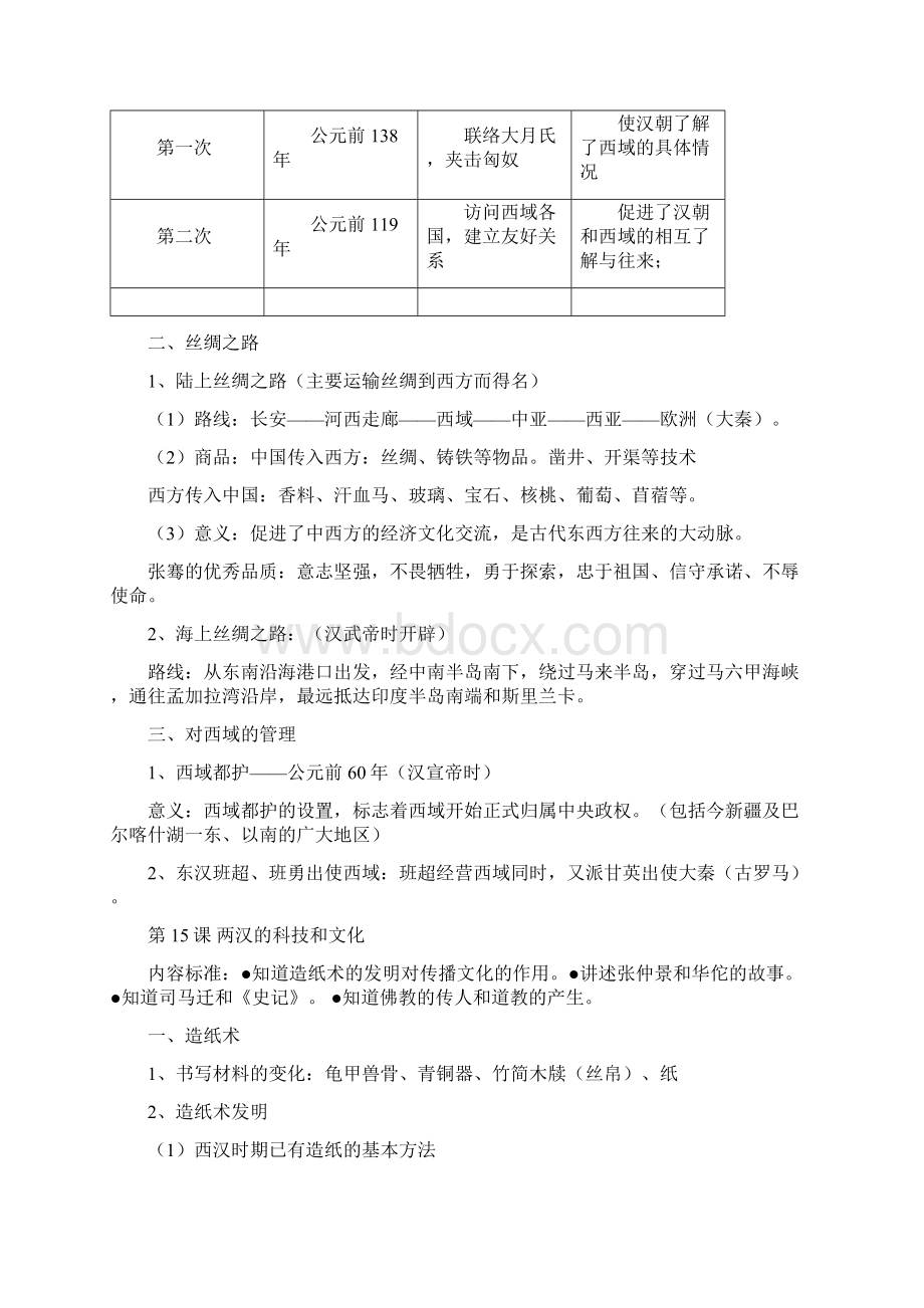 部编人教版七年级历史上册期末复习提纲1120课Word下载.docx_第3页